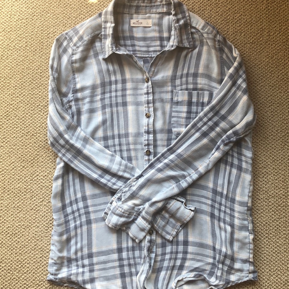 Hollister Button Down Plaid Long Sleeve
